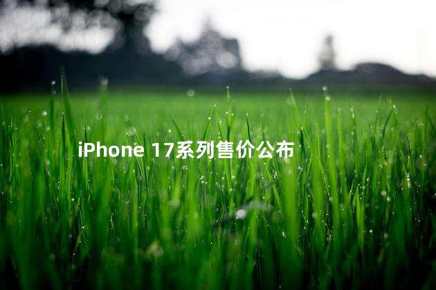 iPhone 17系列售价公布